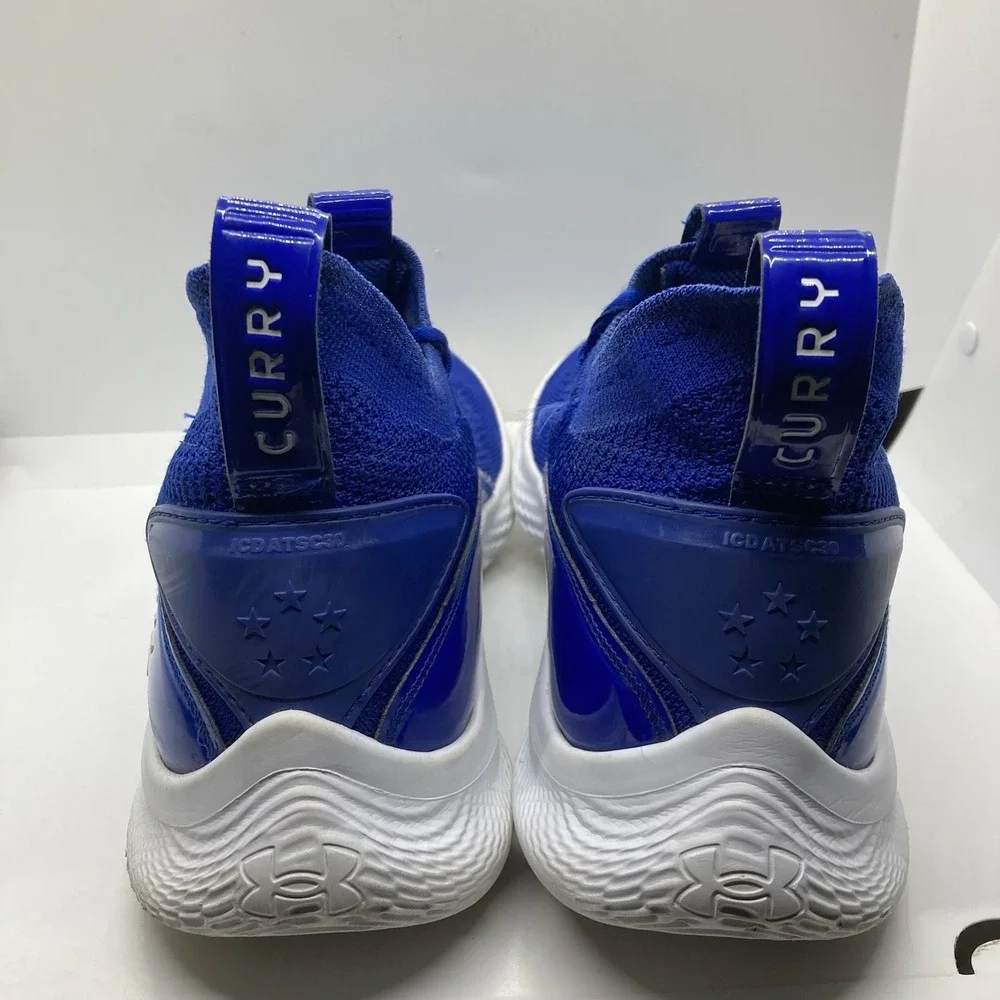 Under Armor Team Curry Mens Size 10 Blue White Basketball Shoes Sneakers Unisex - Picture 5 of 11